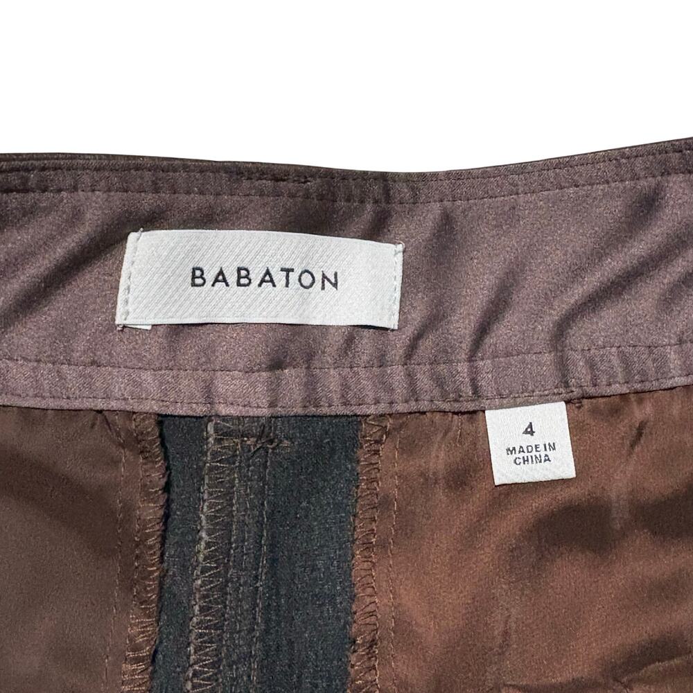 Aritzia Babaton Faux Leather Dark Chocolate Brown Shorts Women’s Size 4 - Picture 2 of 7